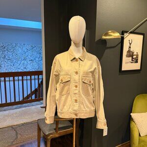 Moussy Beige Khaki Cropped Bomber Jacket Women's Size Petite